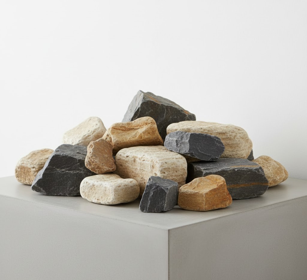 Sorte dekorationssten